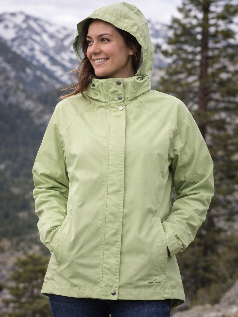 Eddie Bauer Women's WeatherEdge Waterproof Jacket Green Size L Spring 2010